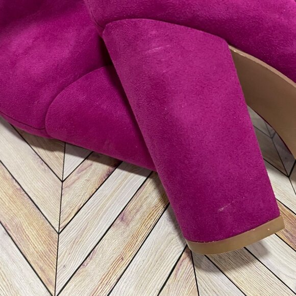 Hot Pink Block Heel Ankle Boots – Size 8.5 (EU 39) - Picture 6 of 7